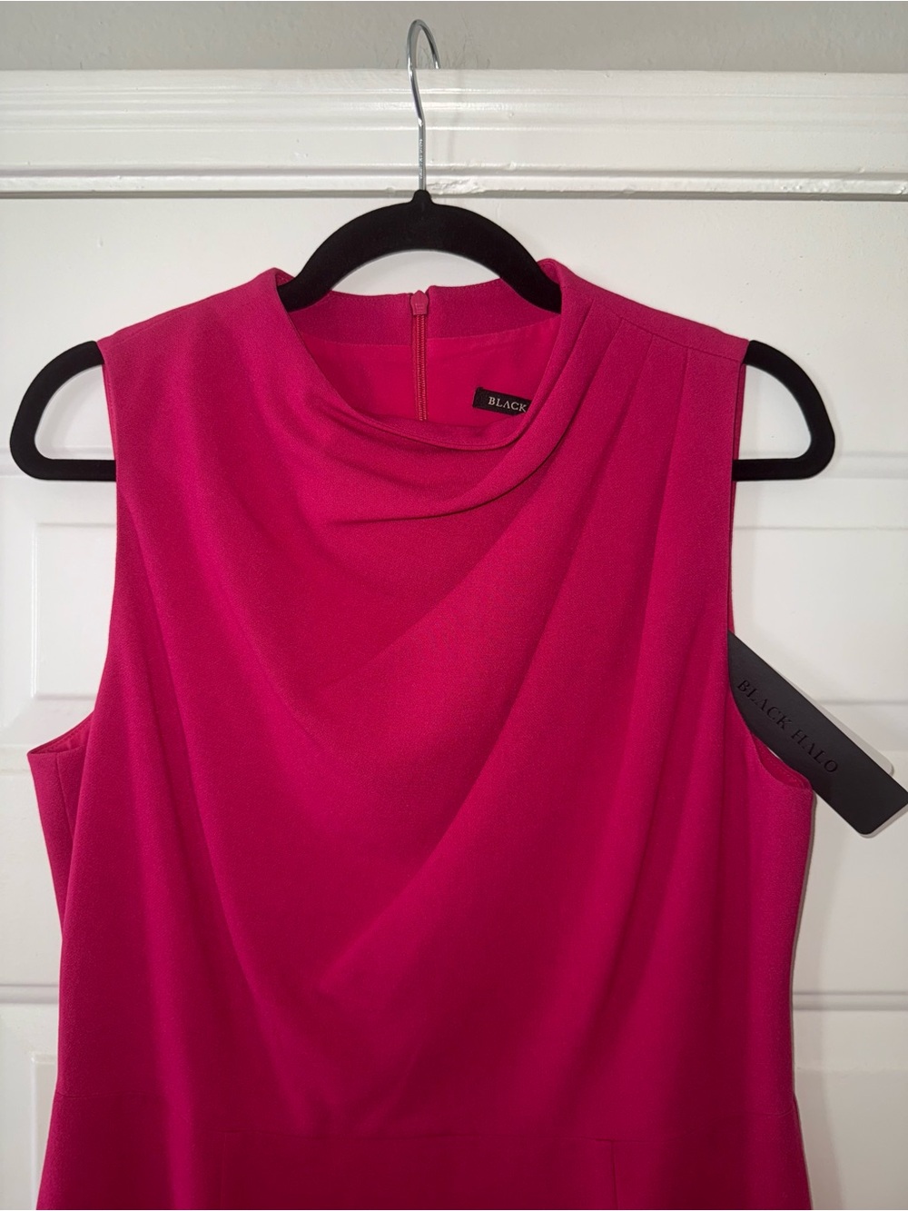 Black Halo Fuchsia Sleeveless Sheath Dress - Picture 3 of 6
